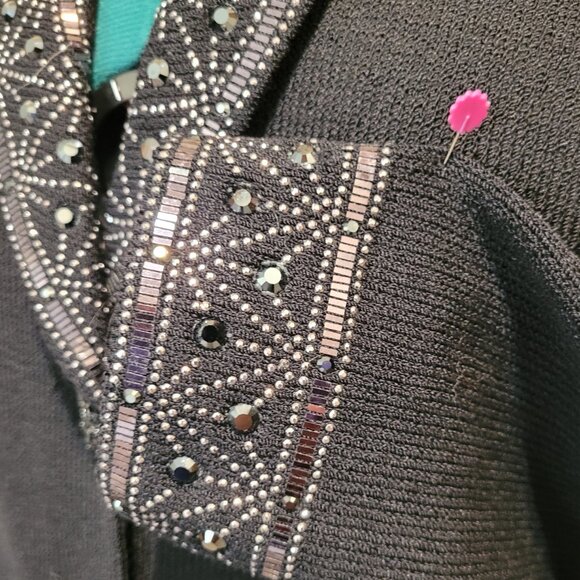 St. John By Marie Gray Collection Black Santana Knit Size 8 Jacket Evening Wear - Picture 6 of 7